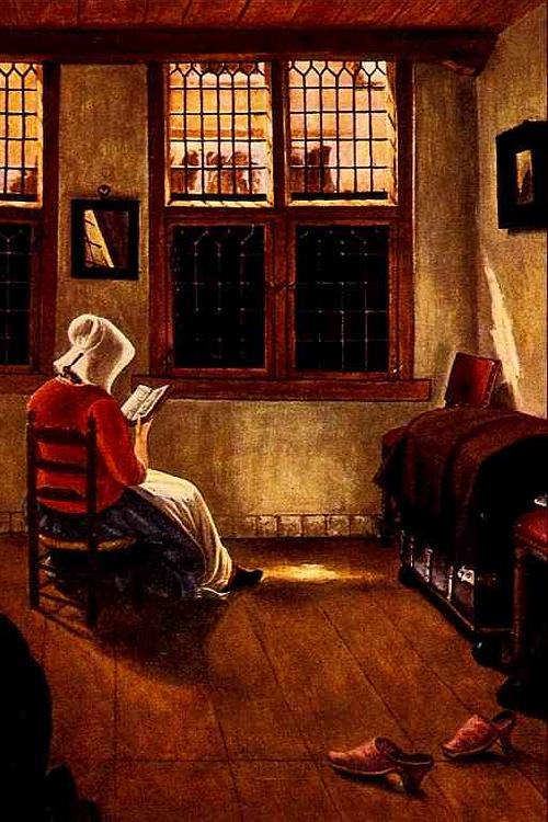 Pieter Janssens Woman Reading oil painting image